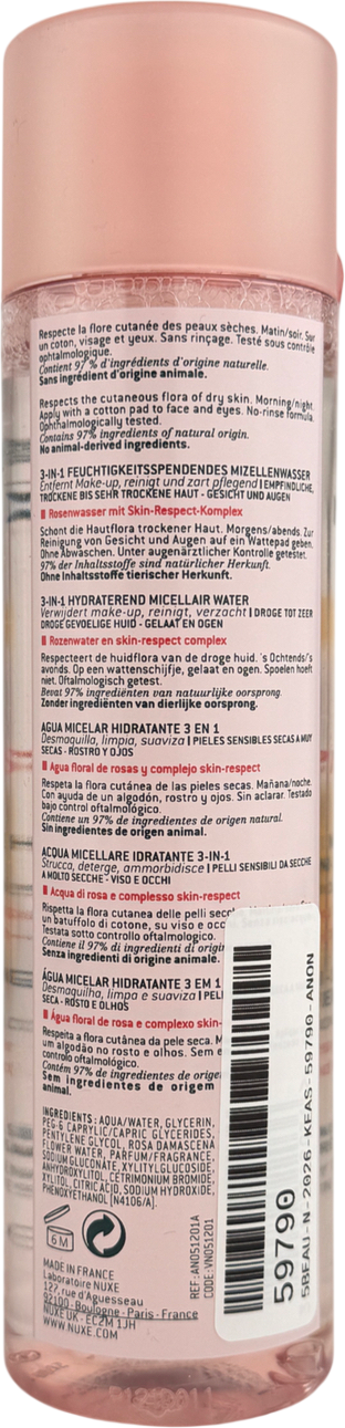 Nuxe Rose 3-in-1 Hydrating Micellar Water 200ml