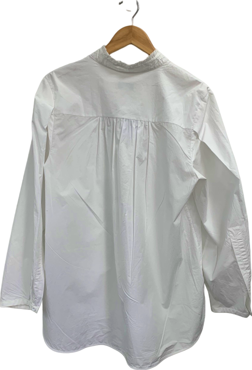 Cos White Cotton Frill Collar Shirt UK 8