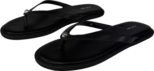 Alias Mae Black / Silver Leather Toe Thong Sandals UK 6 EU 39