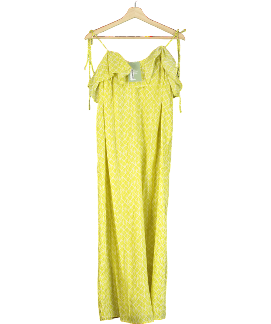 H&M Yellow Frill-trimmed Strappy Dress UK XS