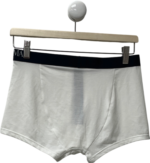 Emporio Armani White Soft Modal Logo Waistband Boxer Briefs UK M