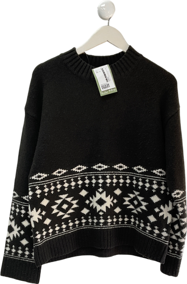 H&M Grey Jacquard-knit Jumper UK S