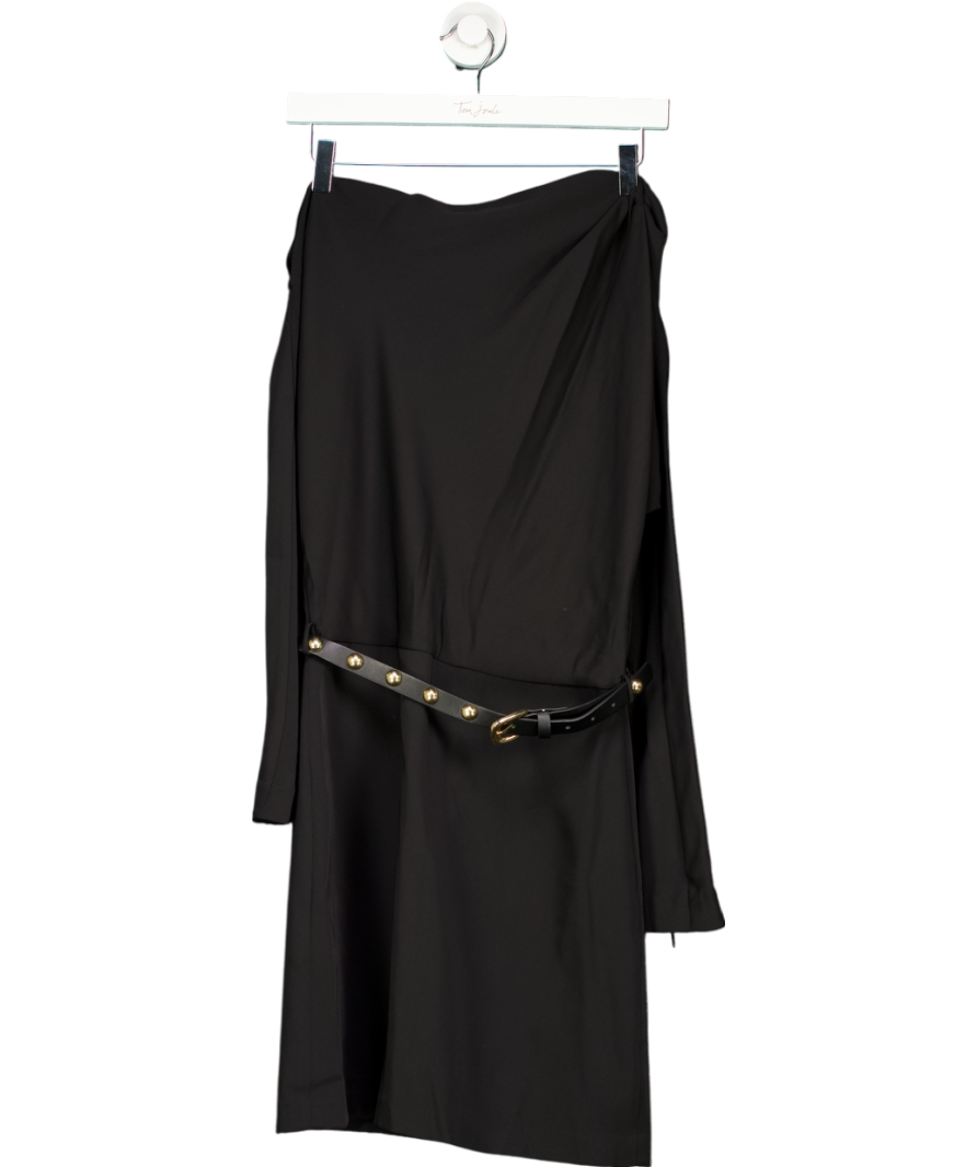 MANGO Black Asymmetrical Dress With Belt UK 10