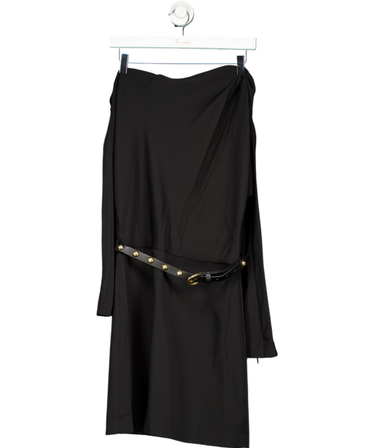 MANGO Black Asymmetrical Dress With Belt UK 10