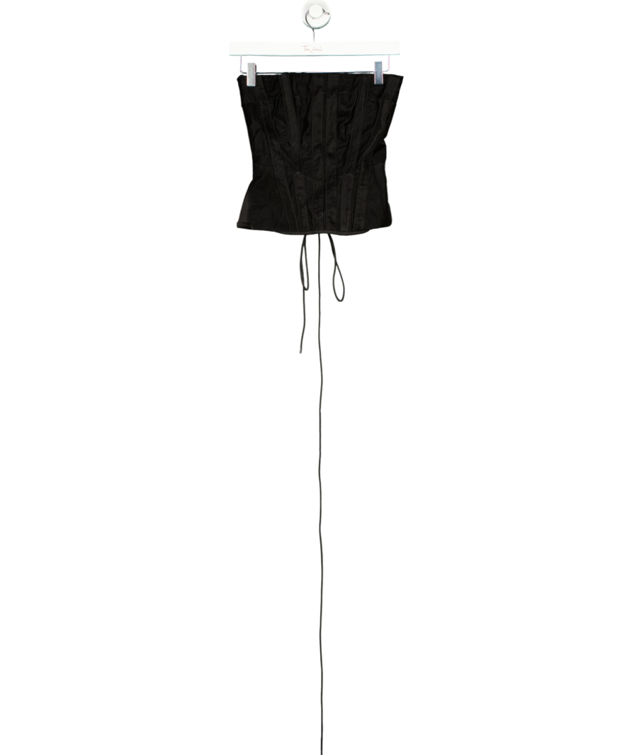 White Fox Black Velvet Corset Top UK S