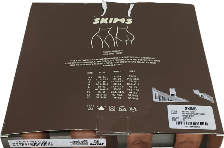 SKIMS Brown Seamless Sculpt High Waist Brief - Jasper UK XL