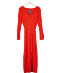 River Island Red Knit Rib Jumper Maxi Dress UK 22