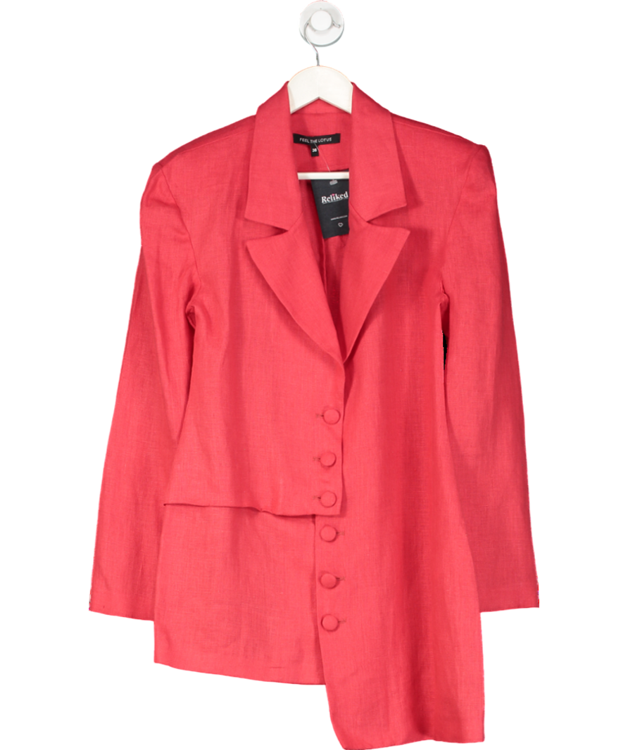 Feel the Lotus Red Rouje Blazer Dress UK 10