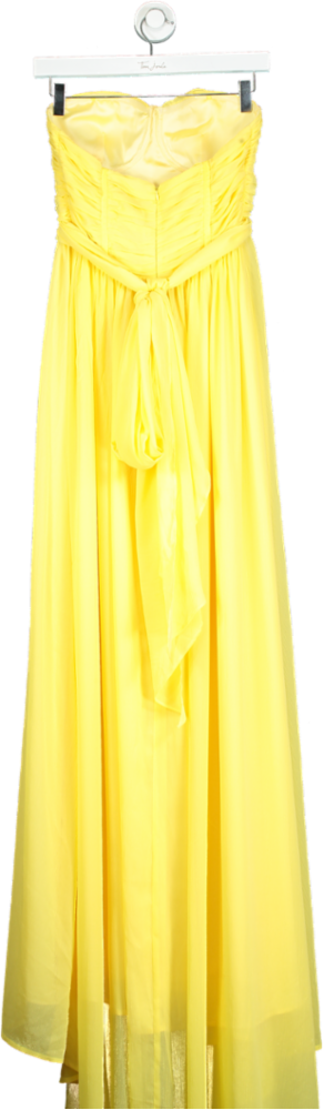 Coast Yellow Corset Drape Chiffon Bridesmaids Maxi Dress UK 10