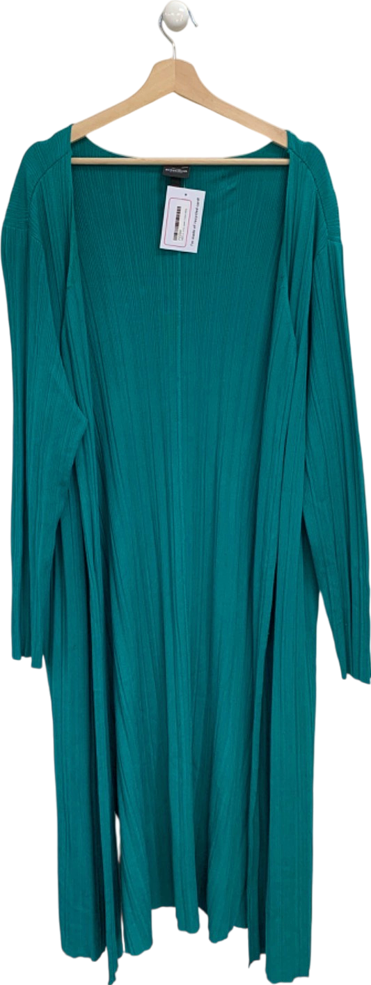 Selection Green Ribbed Open Cardigan UK 24-26