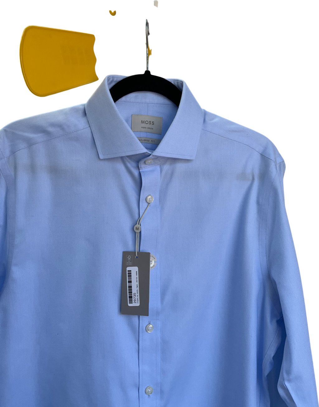 Moss Blue Tailored Fit Sky Stretch Shirt UK 38" CHEST