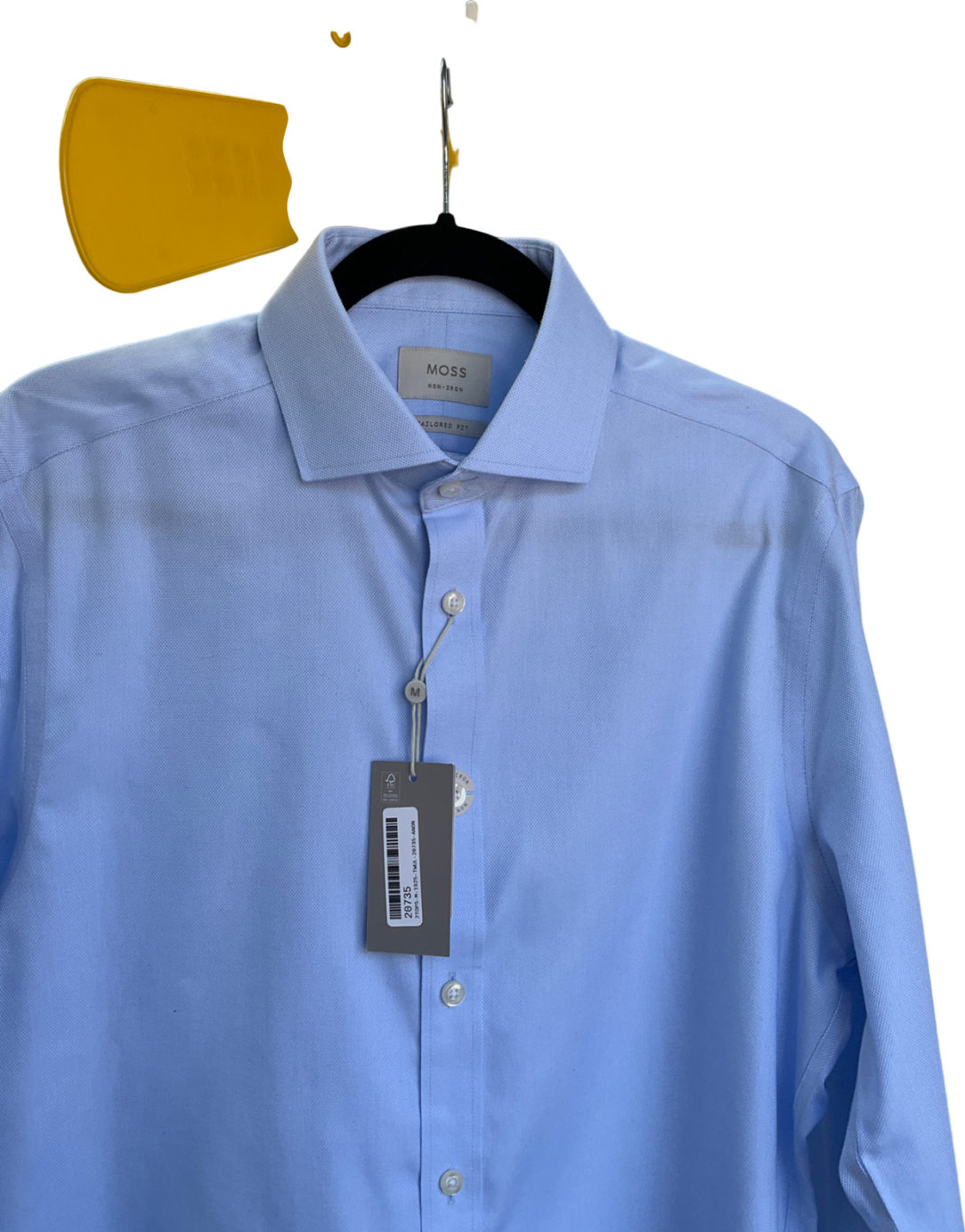 Moss Blue Tailored Fit Sky Stretch Shirt UK 38" CHEST