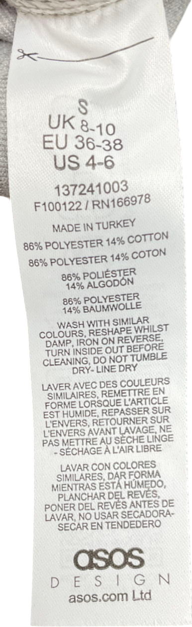 ASOS Grey Super Crop Sweatshirt In Ice Marl UK S