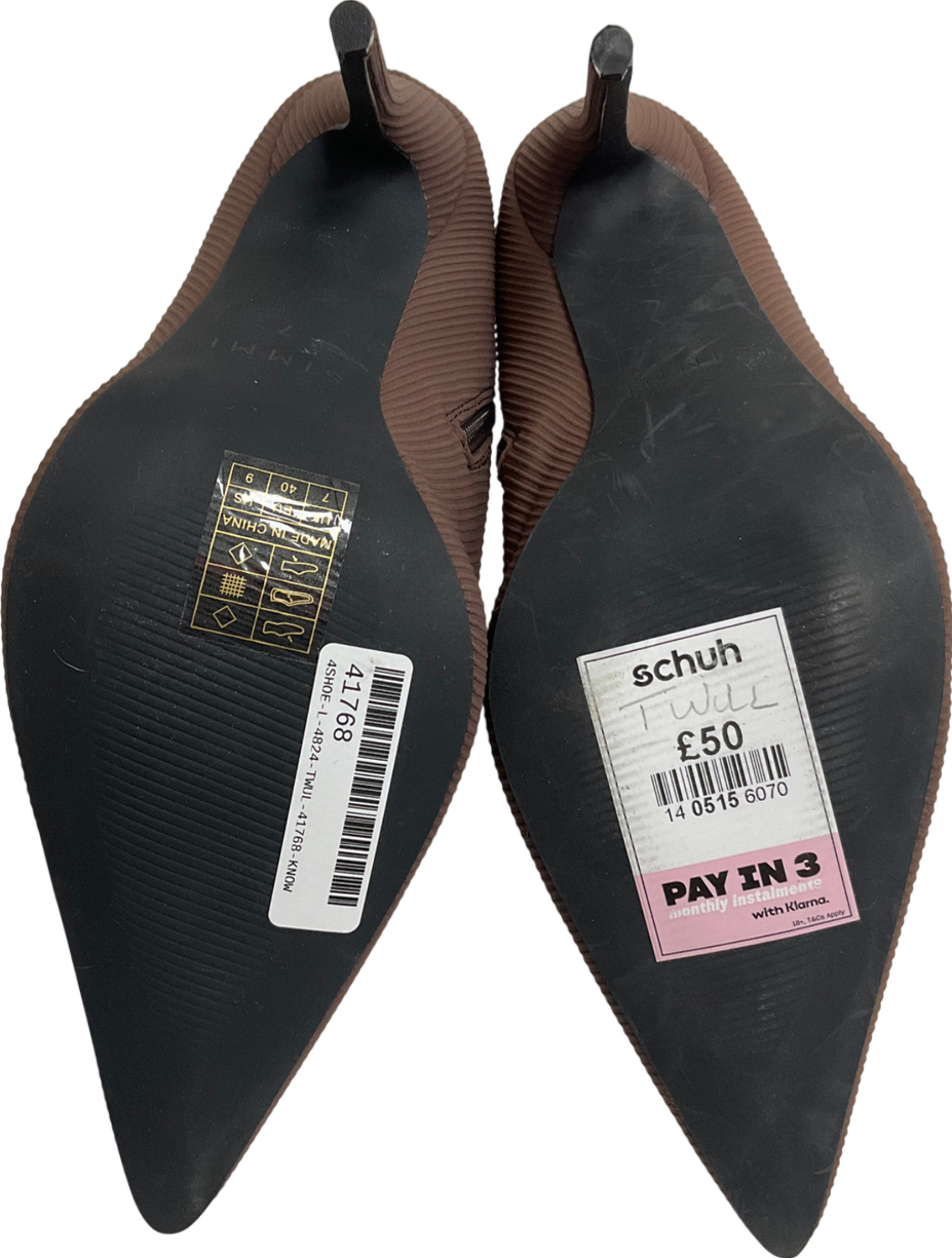 shuh Keanu Stiletto Sock Boots In Brown UK 7 EU 40 👠