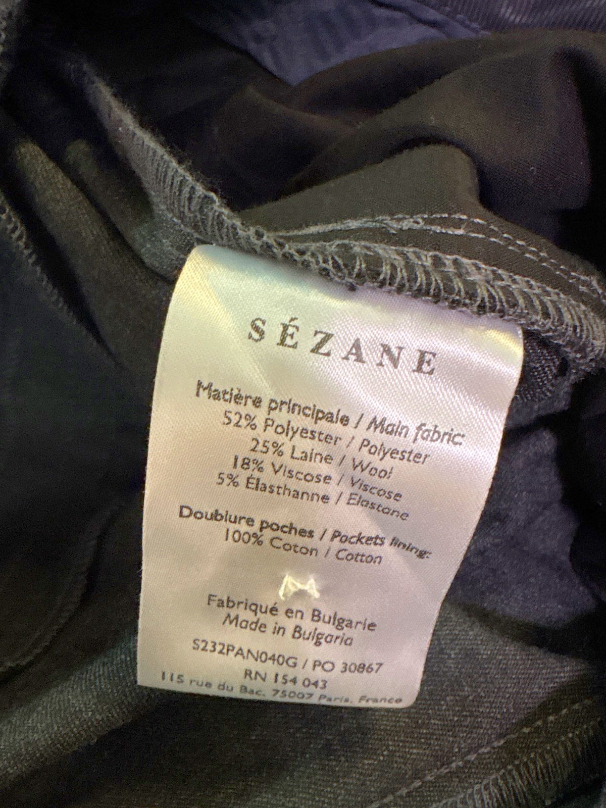 Sézane Grey Wool Blend Trousers UK 10