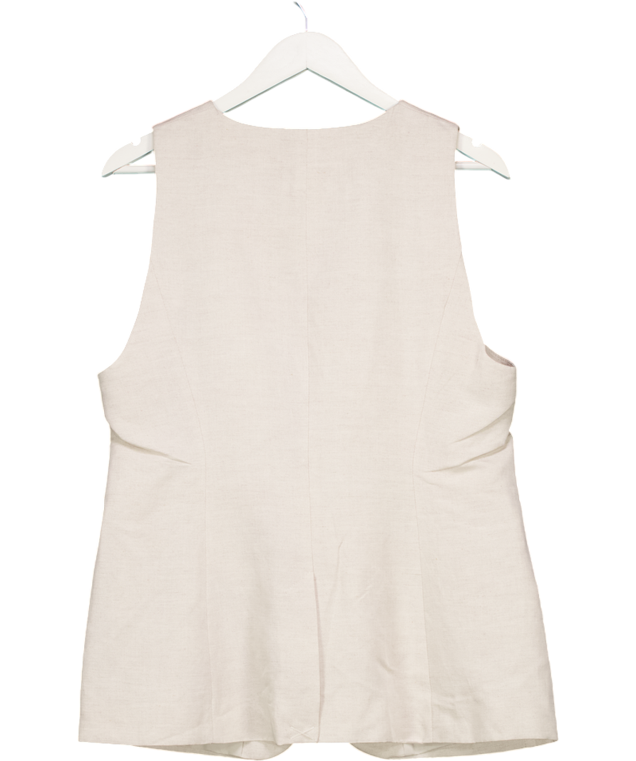 H&M Beige Long Suit Waist Coat UK 18