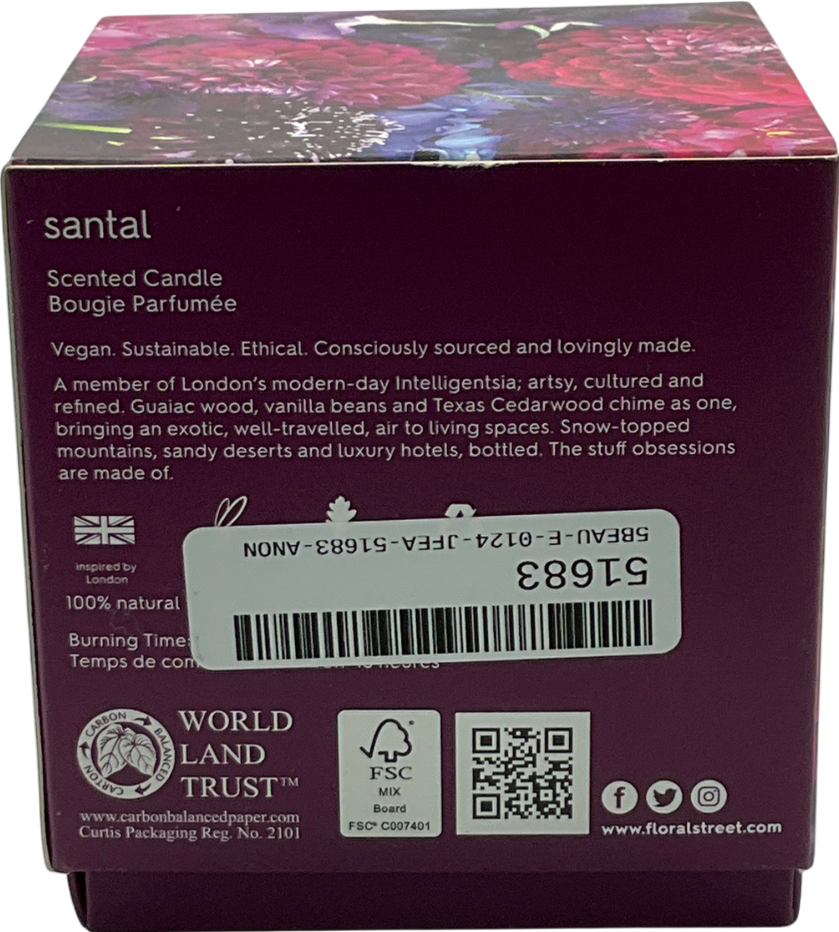 FLORAL STREET Purple Santal Scented Candle One Size