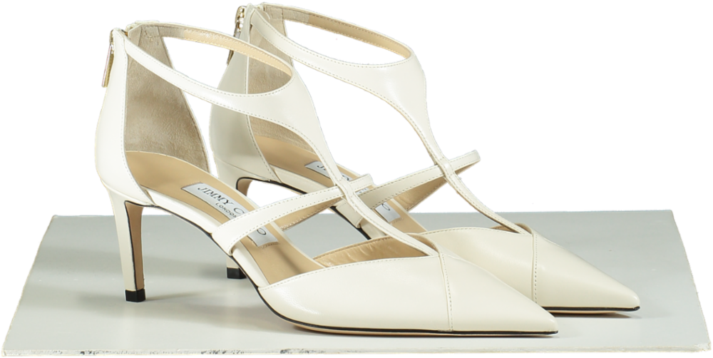 Jimmy Choo Latte SAONI 65 Nappa Leather Heels EU 38 UK 5