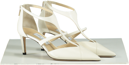 Jimmy Choo Latte SAONI 65 Nappa Leather Heels EU 38 UK 5