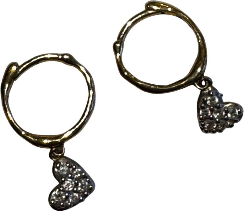 Monica Vinader 18ct Yellow Gold-plated Silver Mini Heart Diamond Huggie Hoop Earrings