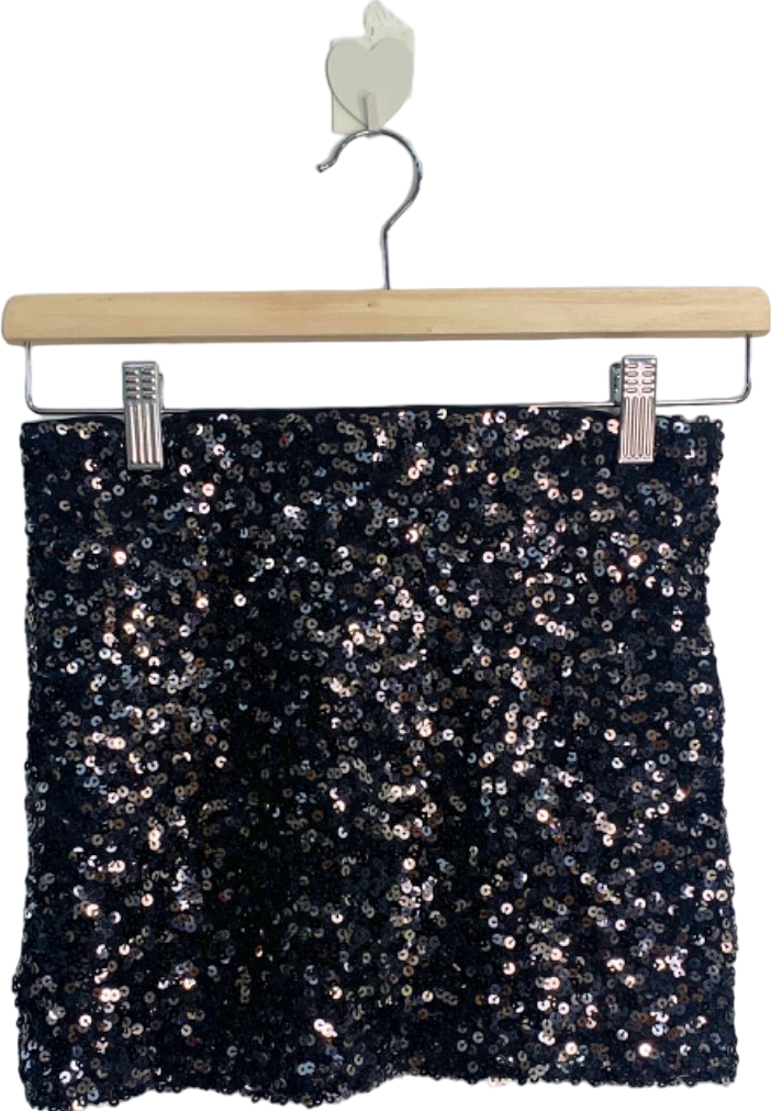 Fashion Nova Black Sequin Mini Skirt S