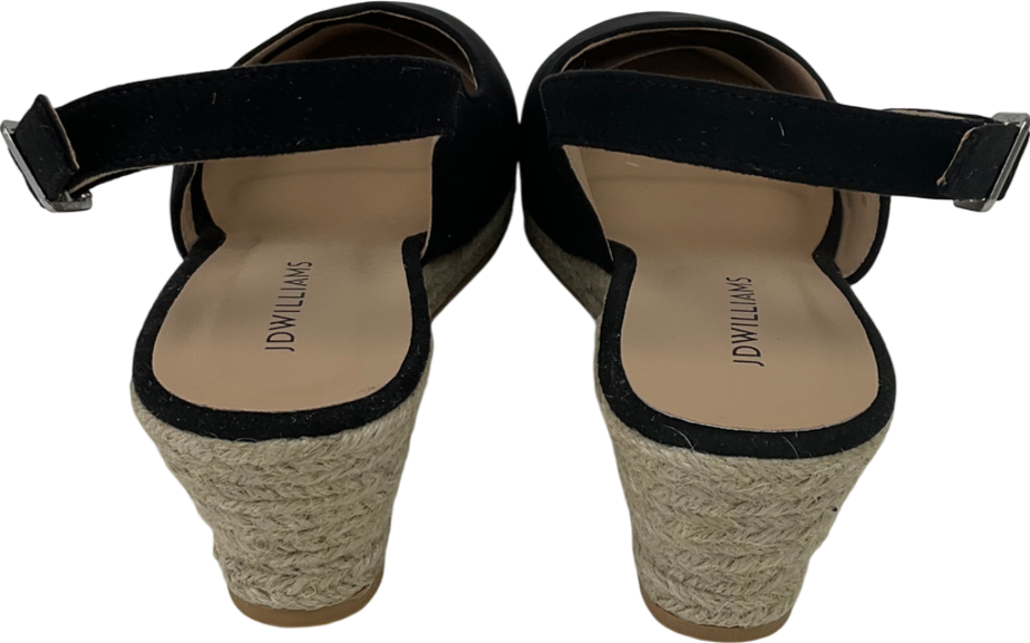 JD Williams Black Slingback Espadrilles UK 9.5 EU 43.5 👞