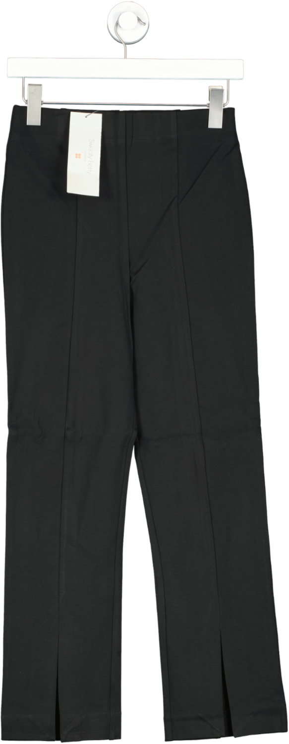Sweaty Betty Black City Split-hem Slim-leg High-rise Stretch-woven Trousers Bnwt UK S
