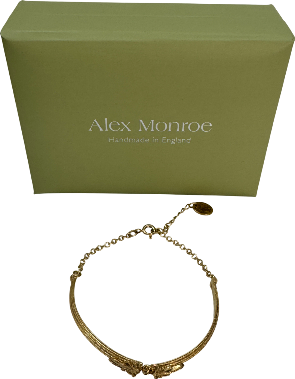 Alex Monroe Gold Hinged Column Bracelet With Ornate Detailing