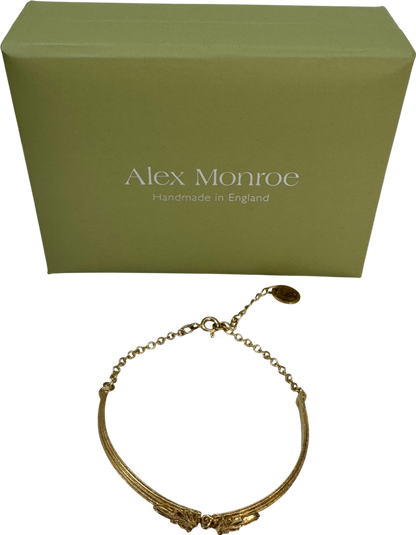 Alex Monroe Gold Hinged Column Bracelet With Ornate Detailing