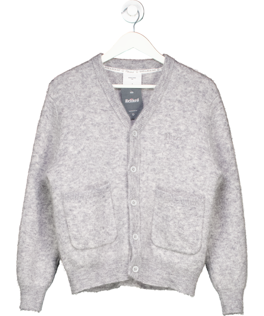 Percival Grey Mohair Cardigan UK S