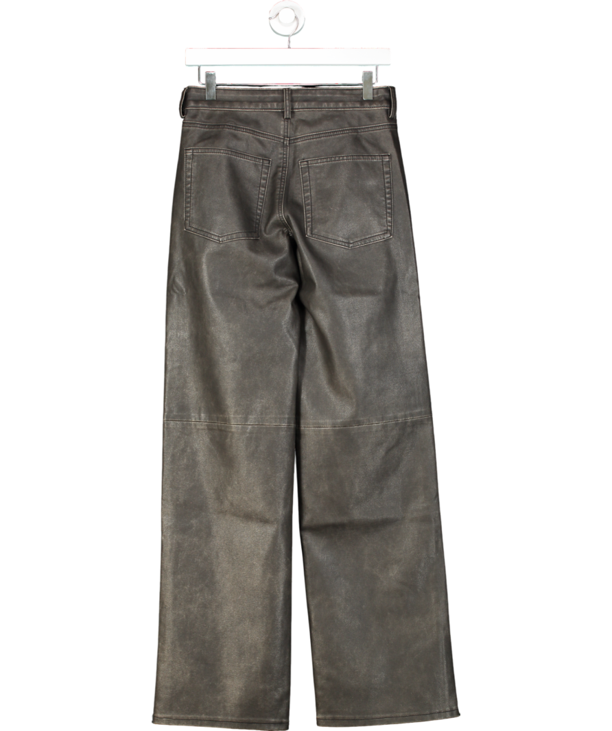 Pull&Bear Black Wide Leg Faux Leather Trousers UK 6