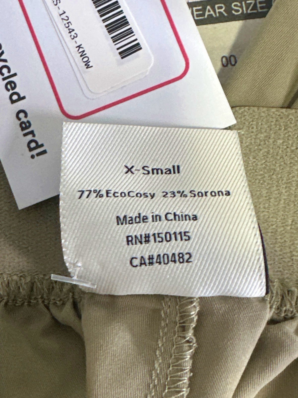 Varley Beige Riggs Loose Fit Pant Supersoft Twill UK XS