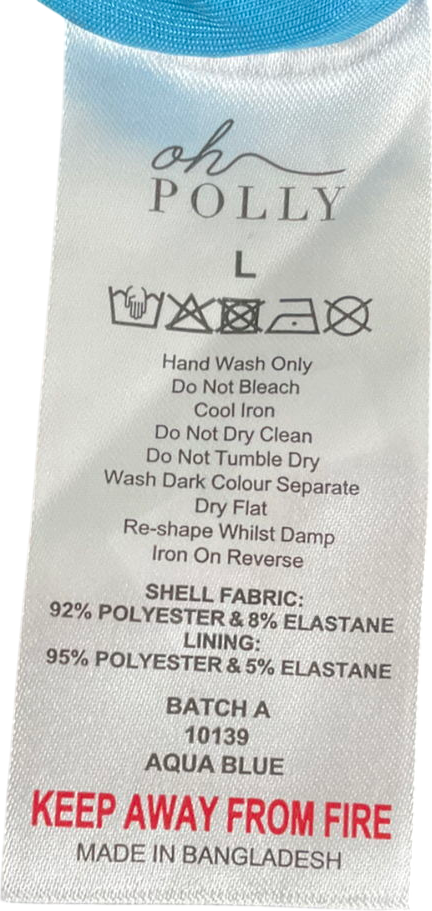 Oh Polly Jaylyn Hardware Detail Cut-out Cowl-neck Mini Dress In Aqua Blue UK L