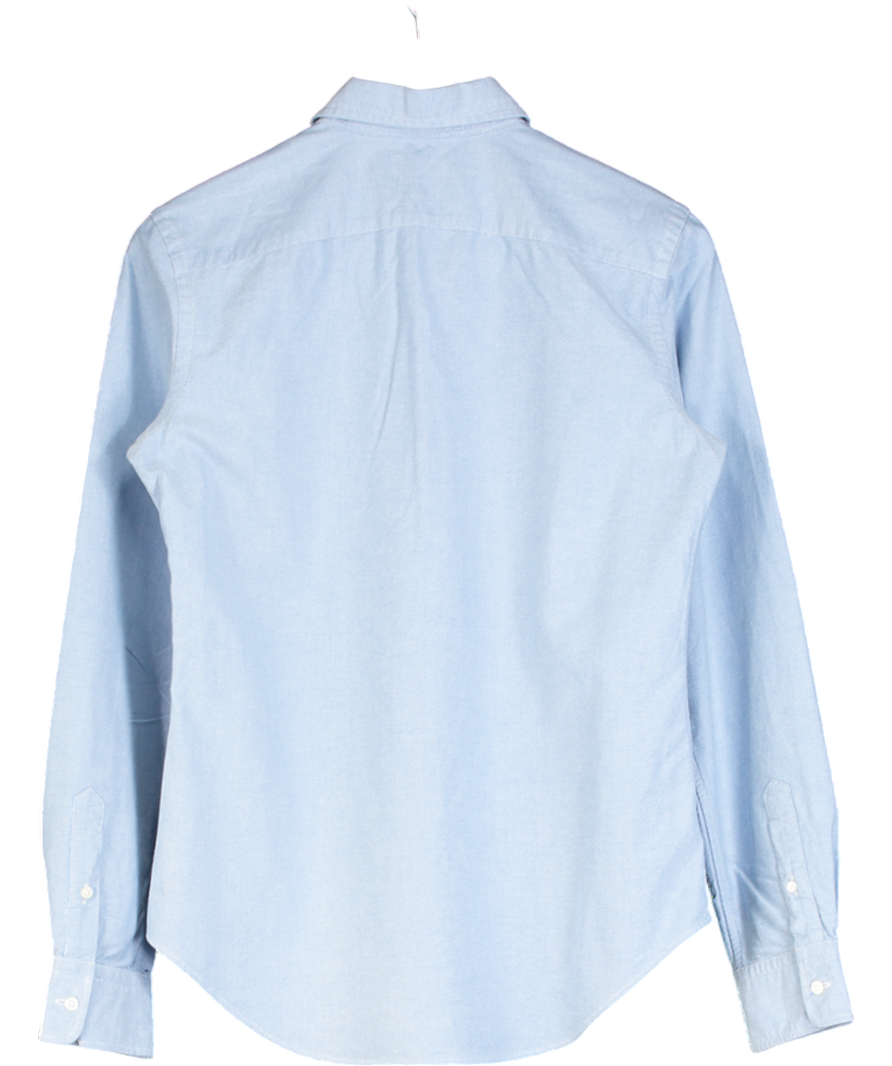 Polo Ralph Lauren Blue Slim Fit Embroidered Polo Player Oxford Shirt Us2 UK 6