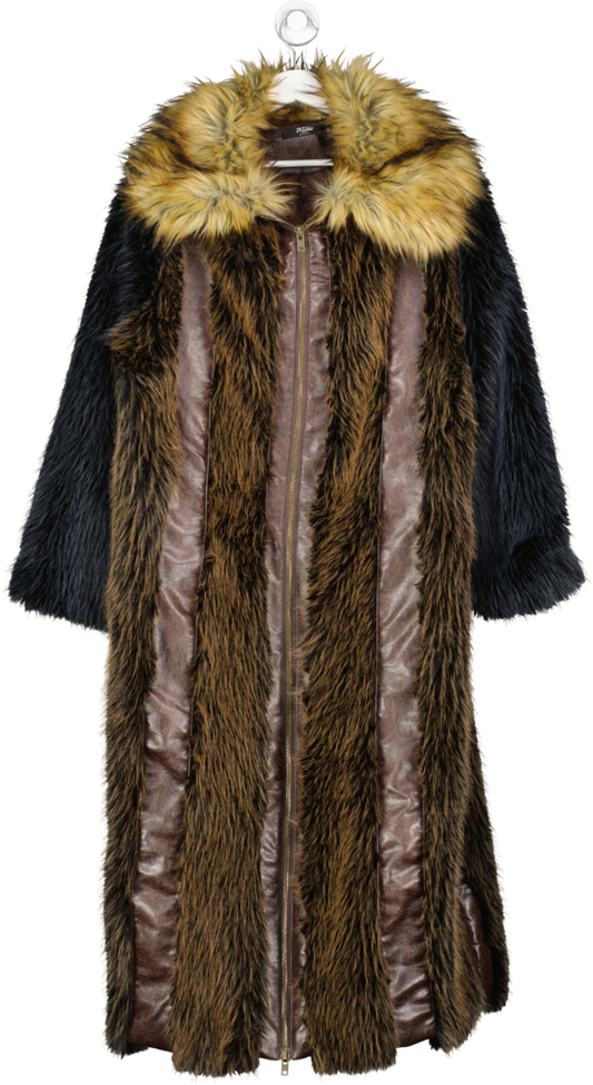 jaded Black Agyness Faux Fur Coat UK M