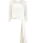 Nadine Merabi Faye White Draped Corset Top UK S/M