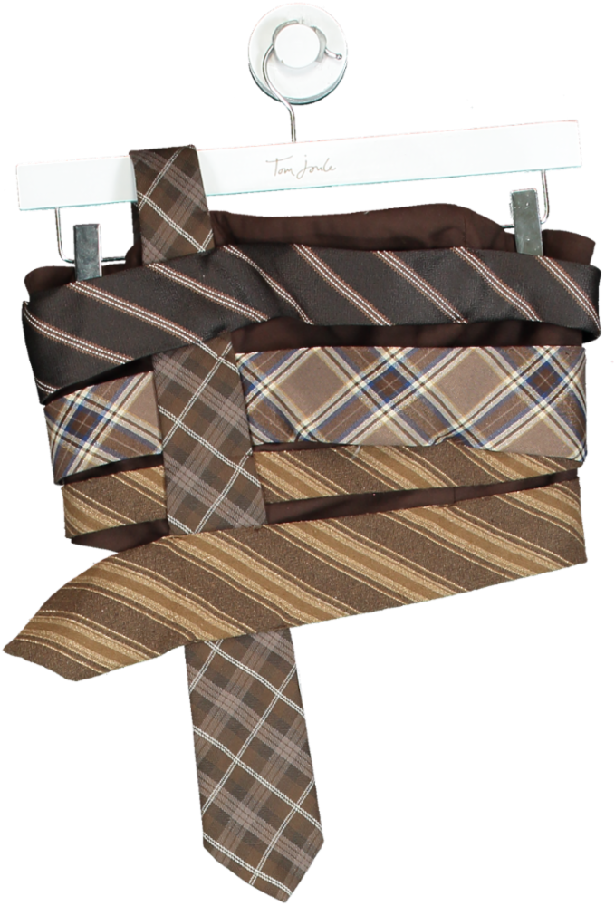 Jaded Brown Multi-Stripe and Plaid Corset Top UK S