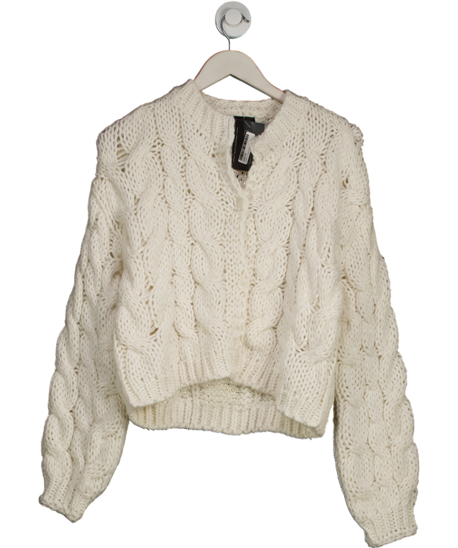 White Fox Cream Cutie Pie Knit Cardigan UK S/M