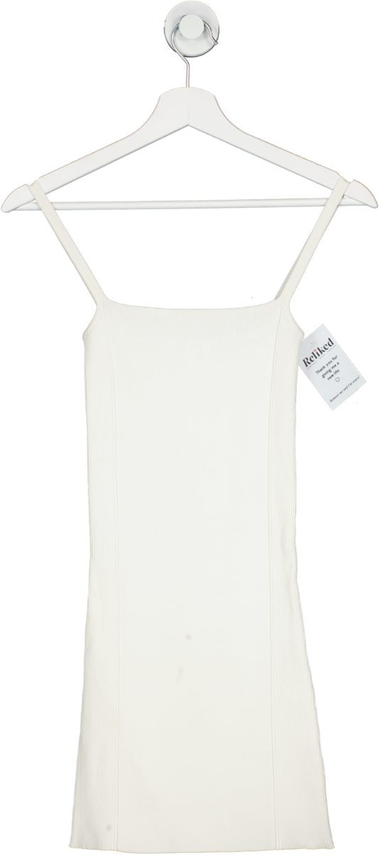 SIR White Ribbed Knit Mini Dress UK 6