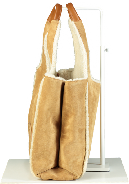 Hogan Tan H-bag suede tote bag