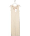 iro paris Beige Taupe Sleeveless Midi Dress UK S