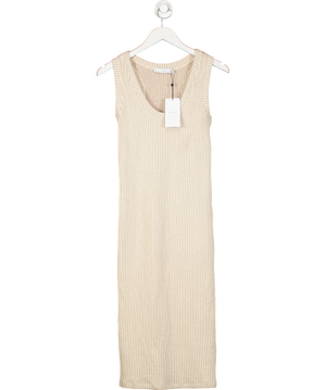 iro paris Beige Taupe Sleeveless Midi Dress UK S