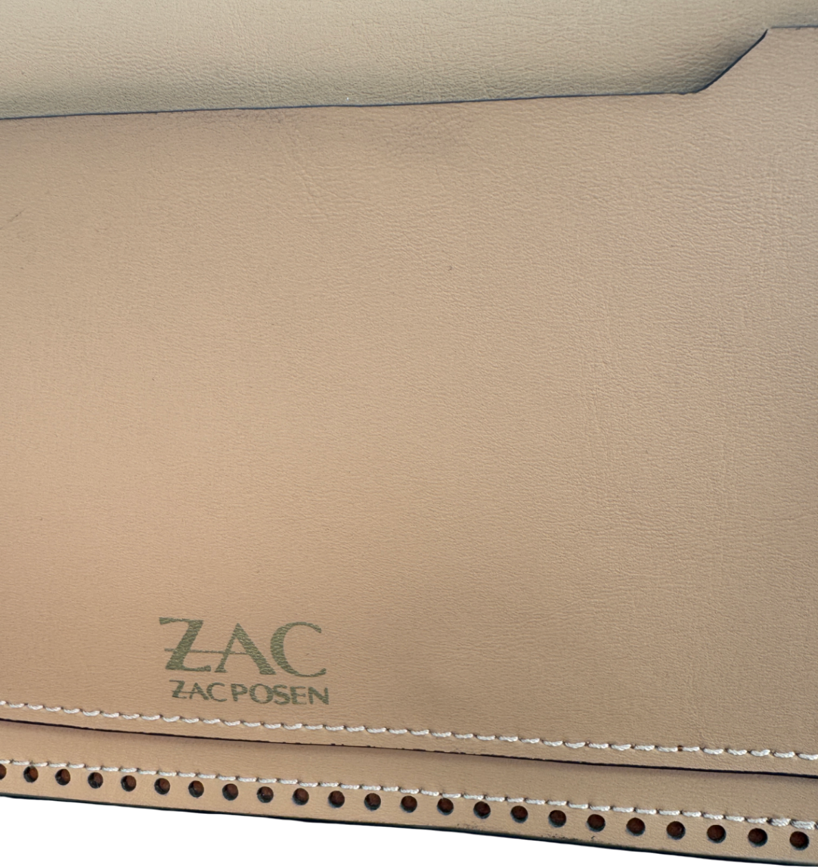 ZAC POSEN Beige Earthette Floral Appliqué Convertible Shoulder Bag