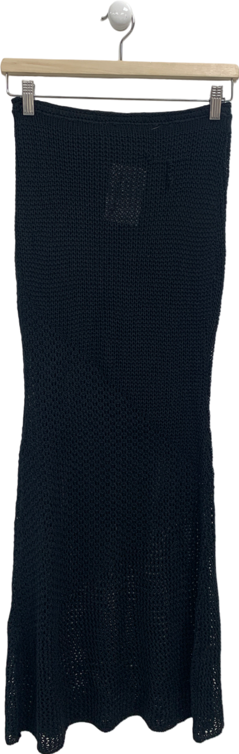 Tiger Mist Crochet Black Maxi Skirt UK S
