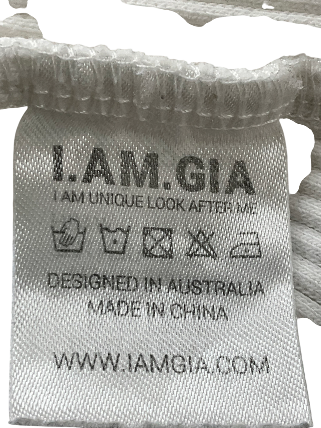 I AM GIA White Logo Racer Tank Top UK S