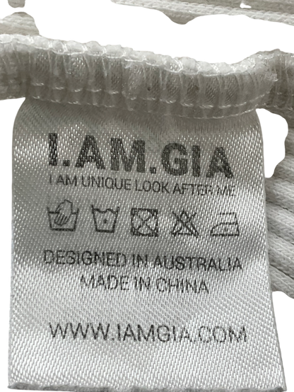 I AM GIA White Logo Racer Tank Top UK S