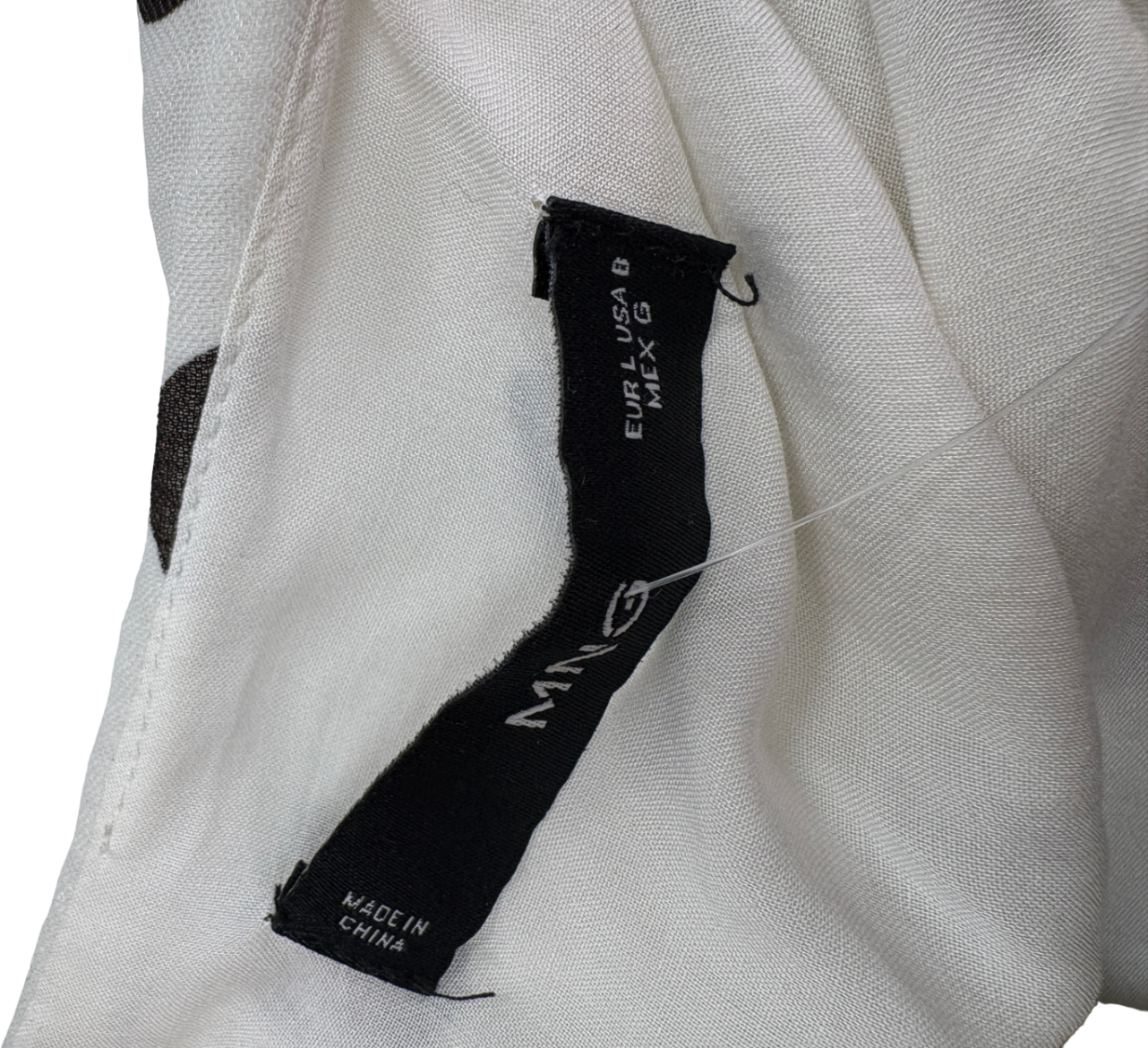 MANGO White Polka Dot Wrap Neck Blouse UK L