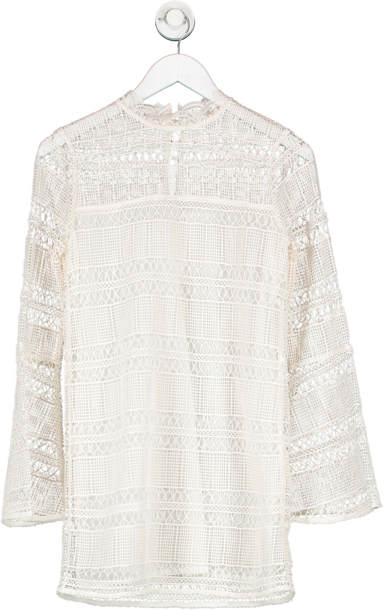 Tularosa Cream Lace Long Sleeve Mini Dress UK XS