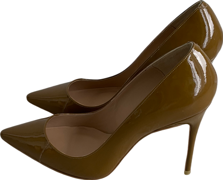 House of CB Brown Paris 4” Patent Leather Pointy Toe Heels UK 8 EU 41 👠