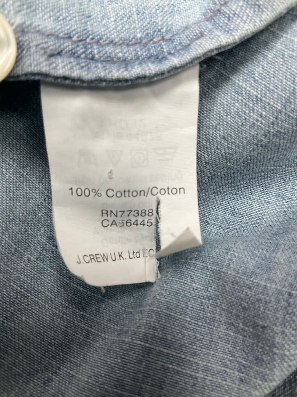 J Crew Blue Light Denim Shirt UK 6